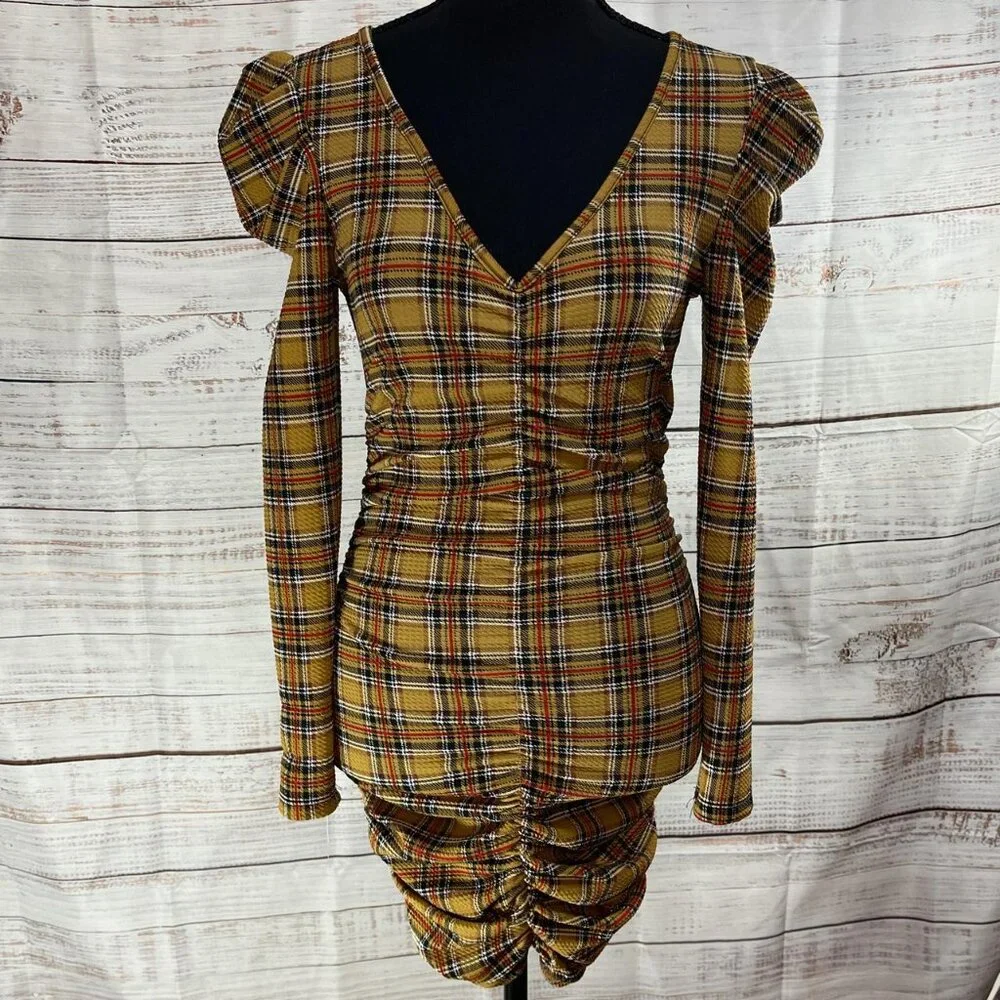 Plaid Bodycon Dress | "Absolutely Love it" | Small | Stretchy - Picture 2 of 6